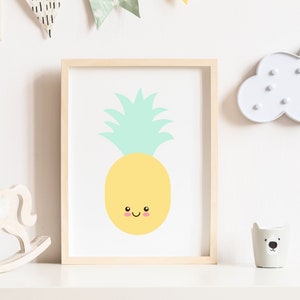 Ananas Kids Print - Whimsical Pineapple Nursery Decor - Tropical Fruit Theme Wall Art - Kids Room Ananas Print - Pineapple Theme Wall Decor