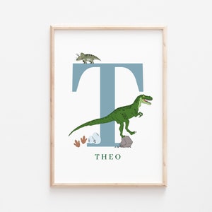 Personalized Dinosaur Print - Name Wall Art for Kids - Roar into Adventure with Unique Dino Decor - Perfect Gift for Little Paleontologists