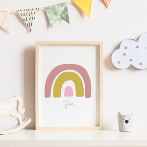 Blush rainbow print, Rainbow print, Rainbow poster,Rainbow wall art, Nursery decor, Kids room print, Kids room poster, Wall art, Print art