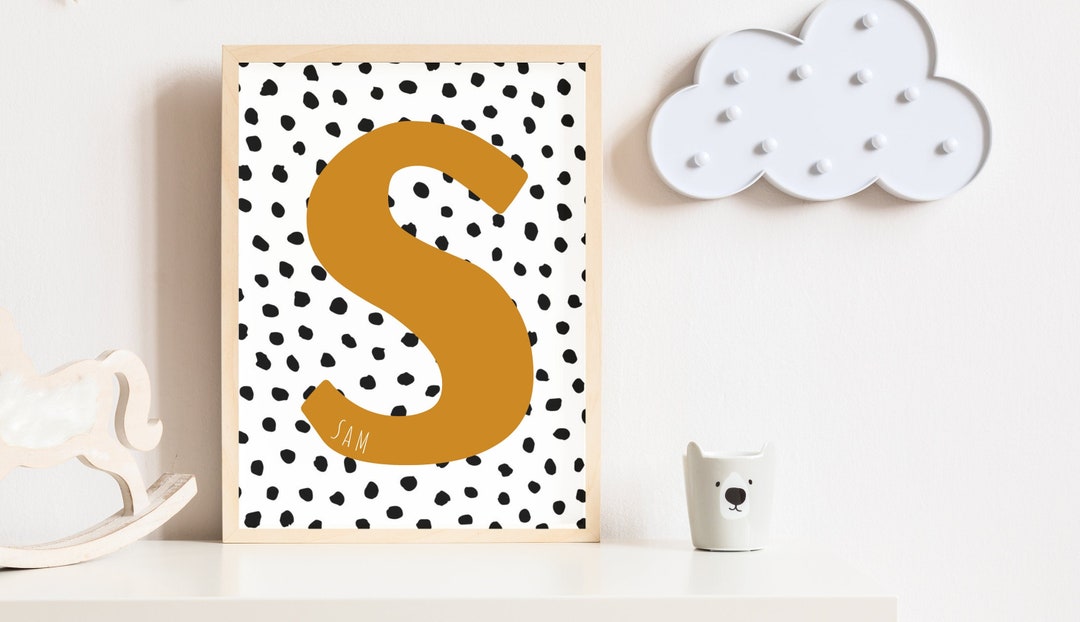Nursery Initial Print, Kids Name Prints, Personalised Nursery Print ...