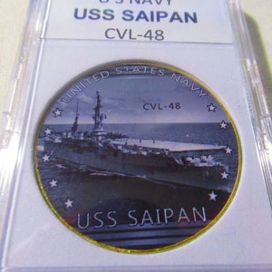 U S Navy - USS SAIPAN / CVL-48 Challenge Coin