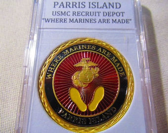 PARRIS ISLAND - USMC Recruit Depot Challenge Coin