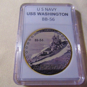 U S Navy - USS WASHINGTON BB-56 Challenge Coin