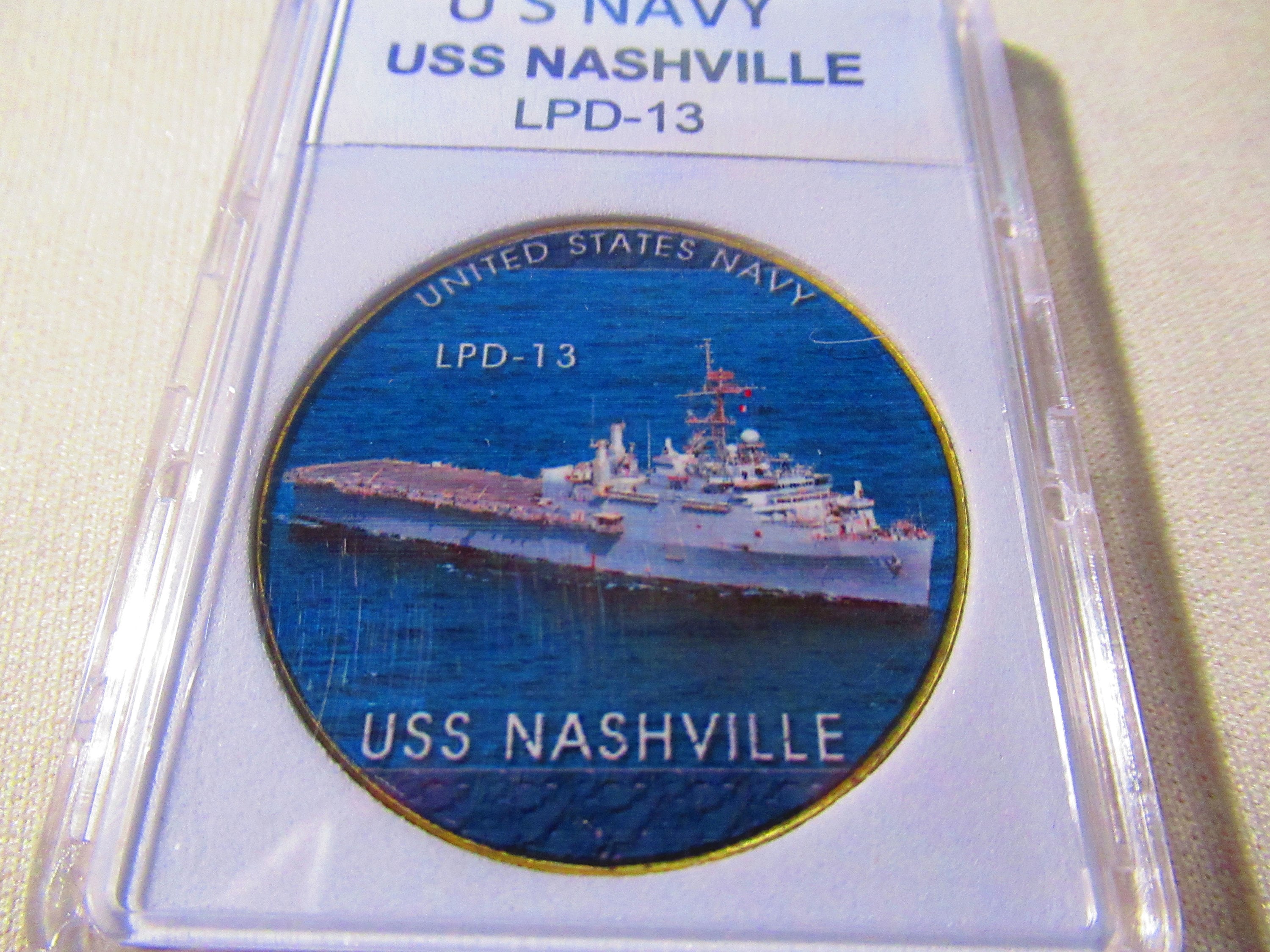 Challenge Coin USS Nashville LPD-13 U S Navy