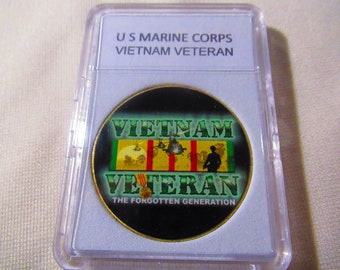 U S Marine Corps VIETNAM VETERAN Challenge Coin
