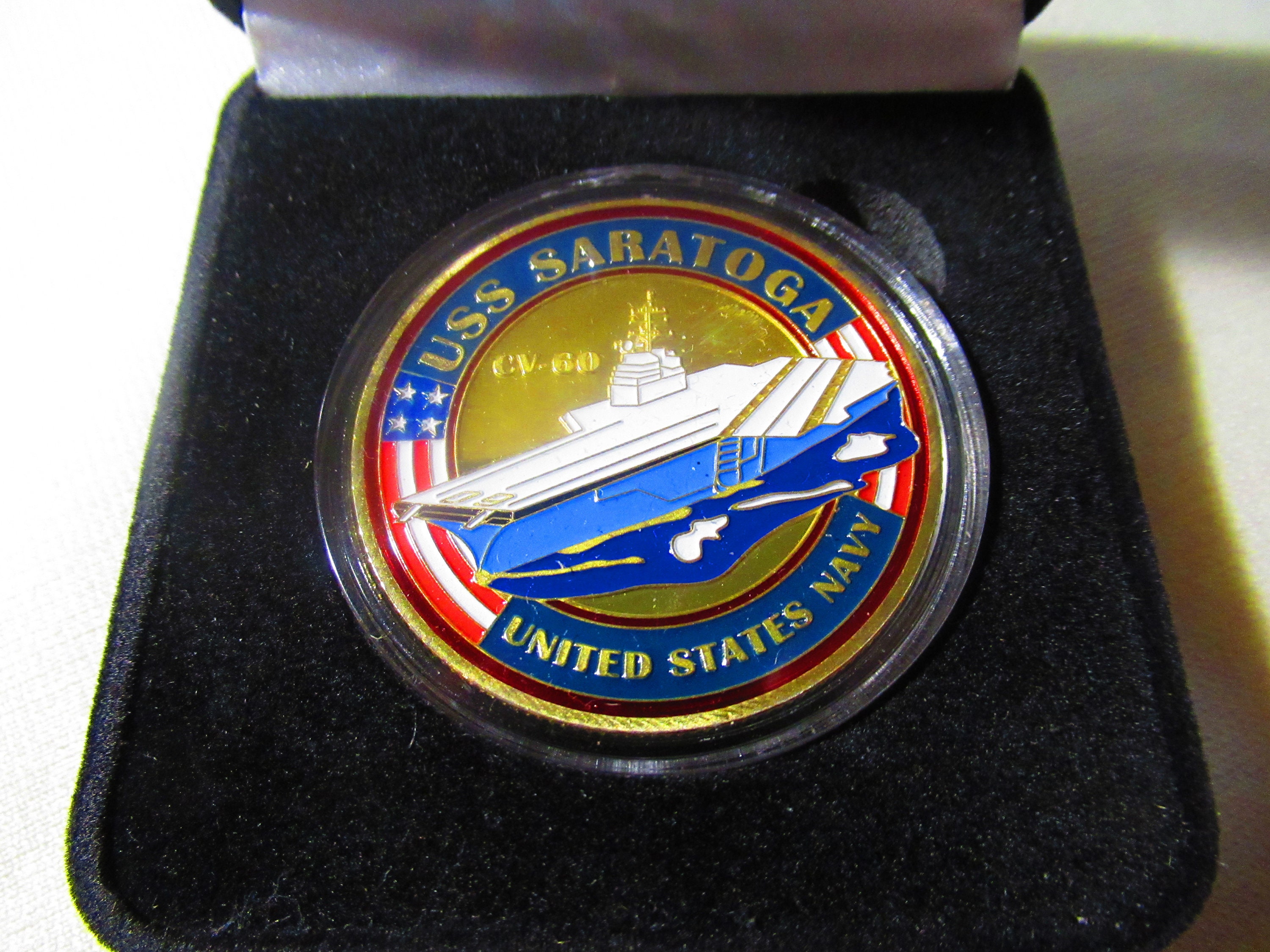 U S Navy - USS SARATOGA CV-3 Challenge Coin - UK