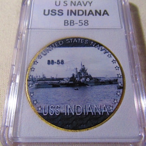 Marina de los EE. UU. - Moneda de desafío USS INDIANA / BB-58