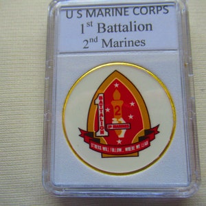 U S MARINES - 1st Battalion - 2nd Marines Challenge Coin