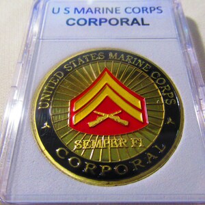 US Marine Corps Corporal Challenge Coin image 3