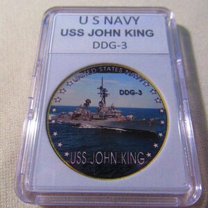 U S Navy - USS John King (DDG-3) Challenge Coin