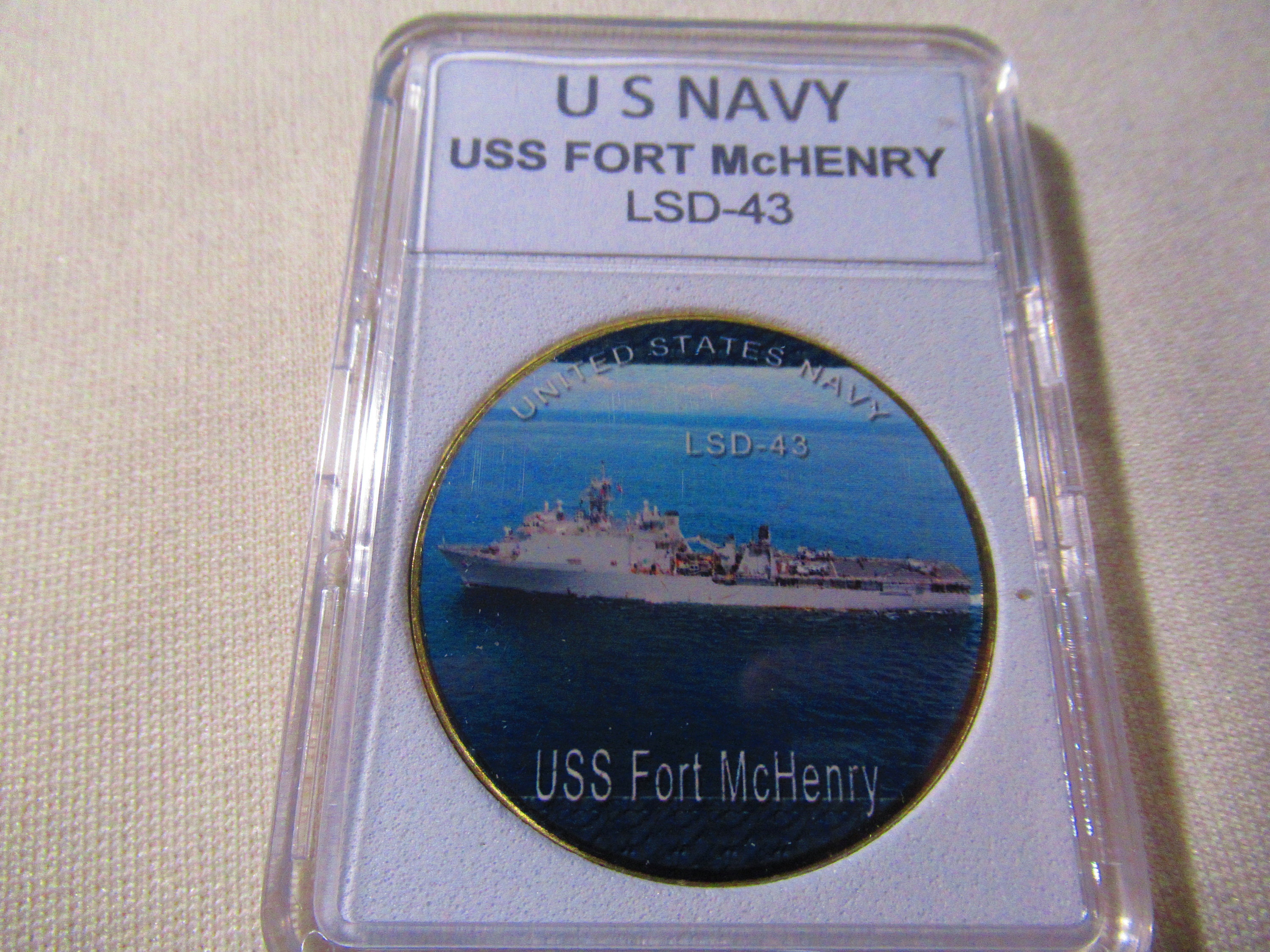 USS Canopus AS-34 U.S United States Navy Gold Plated Challenge Coin