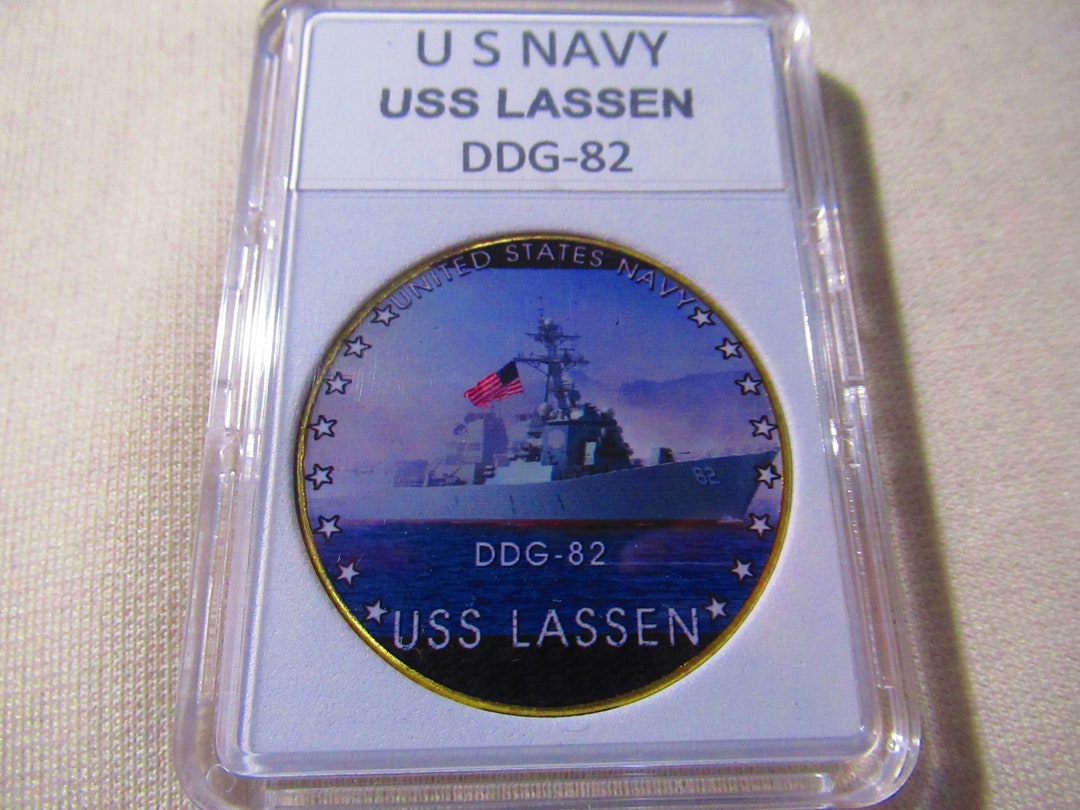 チャレンジメダル⑲ USS LASSEN US NAVY - USS LASSEN (DDG-82) Challenge Coin w/ Presentation
