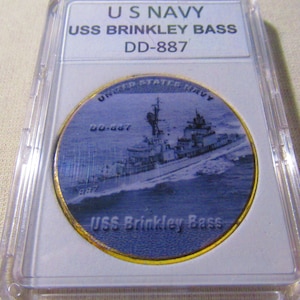 U S Navy - USS Brinkley Bass DD-887 Challenge Coin