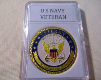 U S NAVY VETERAN Challenge Coin