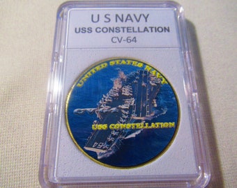 USS CONSTELLATION CV-64 Challenge Coin w/ Presentation Box