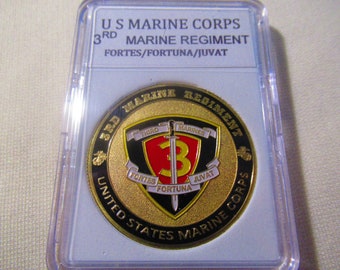 U S Marine Corps - 3rd MARINE REGIMENT Challenge Coin