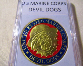 U S Marine Corps - DEVIL DOGS Challenge Coin