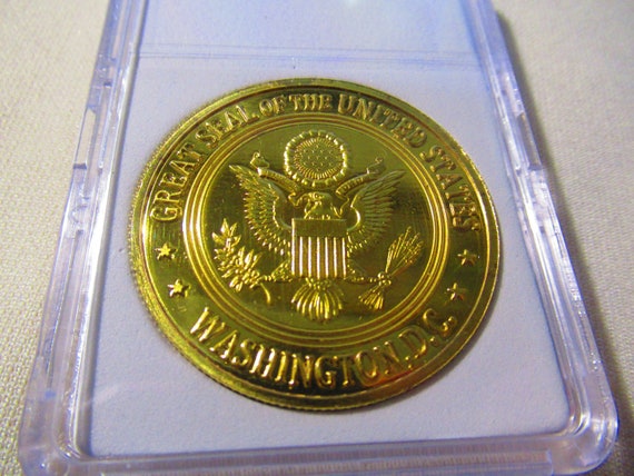 U.S United States National Security Agency NSA Gold Plated Challenge Coin 