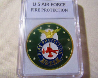 U S AIR FORCE Fire Protection Challenge Coin