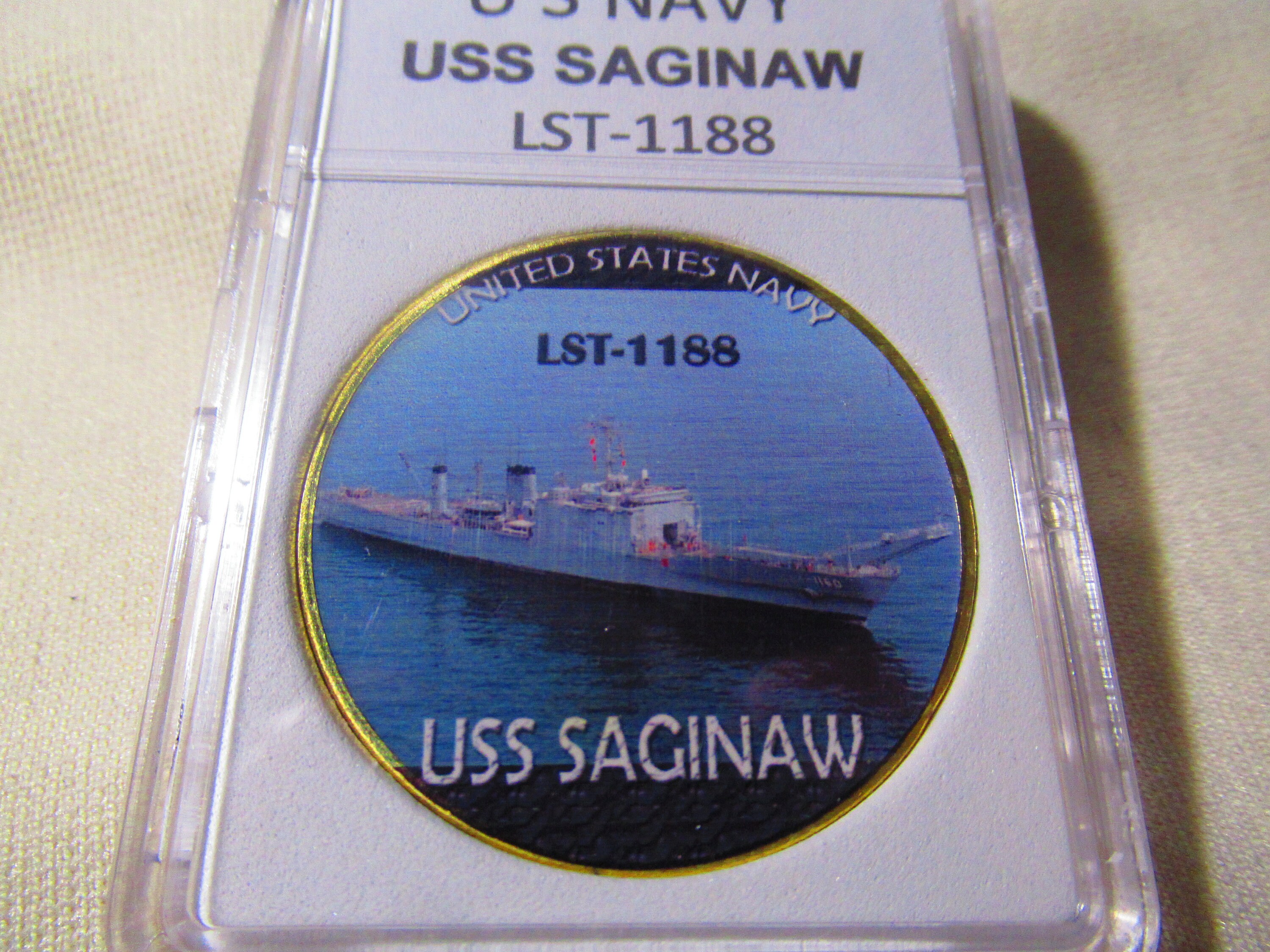 U S Navy USS SAGINAW LST1188 Challenge Coin Etsy