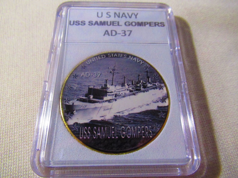 thumbnail image 2 of US Navy USS Samuel Gompers AD-37 Challenge Coin – Militaria Collectible 2 of 6