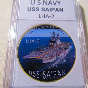 U S Navy - USS Saipan (LHA-2) Challenge Coin