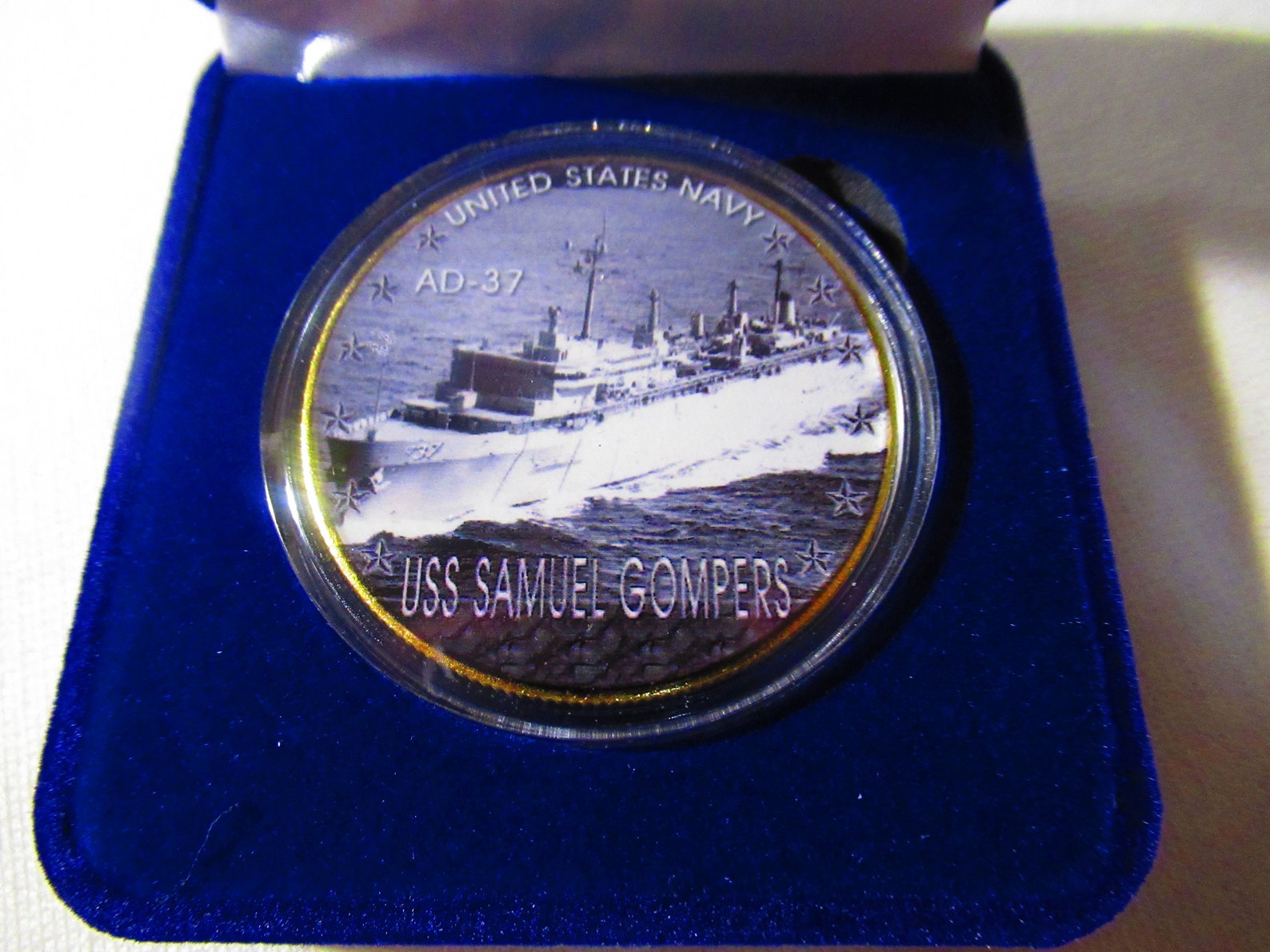 thumbnail image 2 of US Navy USS Samuel Gompers AD-37 Challenge Coin – Militaria Collectible 2 of 6