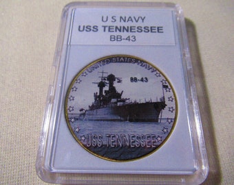 U S Navy - USS TENNESSEE / BB-43 Challenge Coin