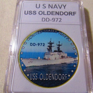 U S Navy - USS OLDENDORF (DD-972) Challenge Coin