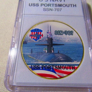 U S Navy Submarine- USS PORTSMOUTH / SSN-707 Challenge Coin