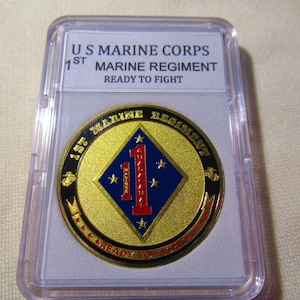 U S Marine Corps - 1st MARINE REGIMENT Challenge Coin