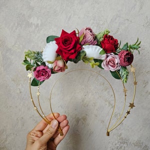 Pierogi Halo Double Crown with Flowers Dyngus Day Floral Headband Polska Gift Princess