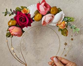 Pierogi & Potato Crown • Polish Floral Halo • Dyngus Day Headpiece • Festival Costume Headband • Handmade Polish Accessory