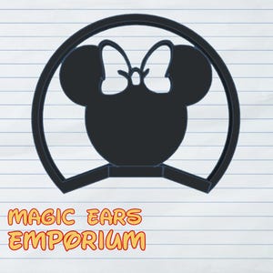 Minnie Mouse solid ear 3D print file (ear and bracket)