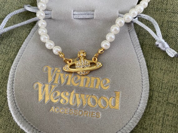 Vivienne Westwood Pearl GOLD Orb Choker Necklace | Etsy
