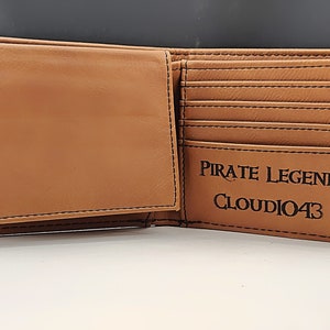 Personalisierte Piratenlegende aus Leder