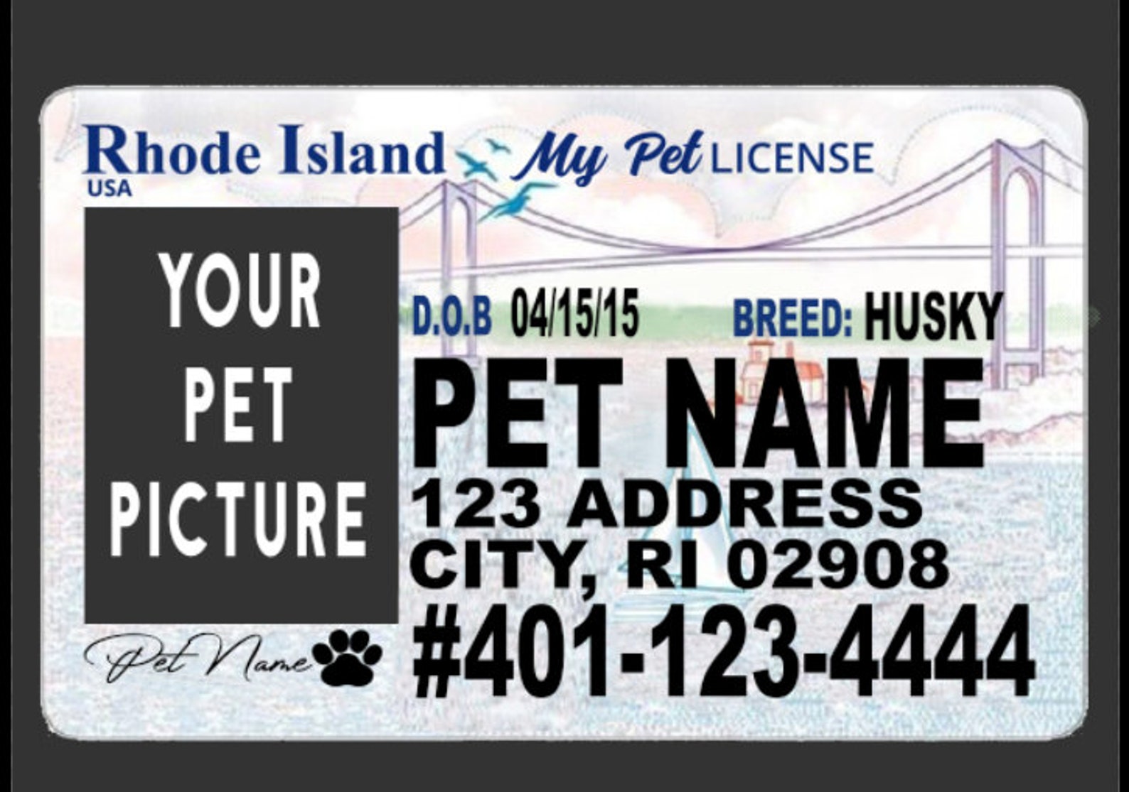 MyPet License Dog Tag Mug or Stickers Etsy