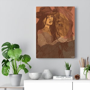 Yeehawtober 21 Canvas Print | 8x10, 11x14, 12x16, 18x24, 24x30 | Digital Illustration | African American Art | Black Owned
