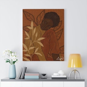 Comfort Canvas Print | 8x10, 11x14, 12x16, 18x24, 24x30 | Digital Illustration | African American Art | Black Owned