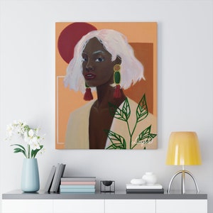 Desert Sun Canvas Print | 8x10, 11x14, 12x16, 18x24, 24x30 | Digital Illustration | African American Art | Black Owned