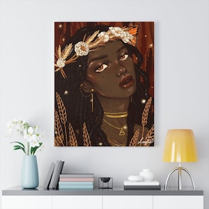 Earth Goddess Canvas Print | 8x10, 11x14, 12x16, 18x24, 24x30 | Digital Illustration | African American Art | Black Owned