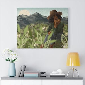 Mountain Valley Canvas Print | 8x10, 11x14, 12x16, 18x24, 24x30 | Digital Illustration | African American Art | Black Owned