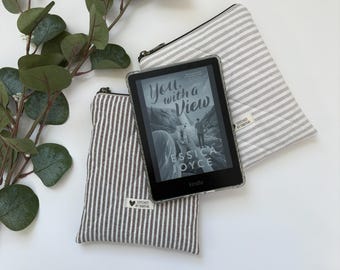 Pochette matelassée pour Kindle : étui à fermeture éclair pour liseuse - Cadeau pour les amoureux des livres