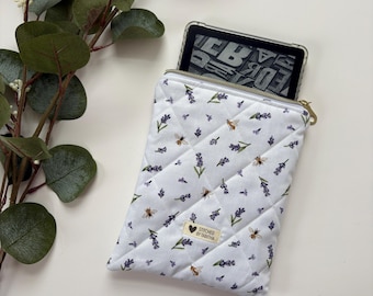 Pochette matelassée pour Kindle : étui à fermeture éclair pour liseuse - Cadeau pour les amoureux des livres