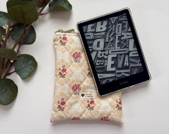 Pochette matelassée pour Kindle : étui à fermeture éclair pour liseuse - Cadeau pour les amoureux des livres