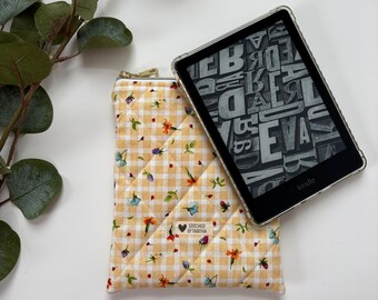 Pochette matelassée pour Kindle : étui à fermeture éclair pour liseuse - Cadeau pour les amoureux des livres