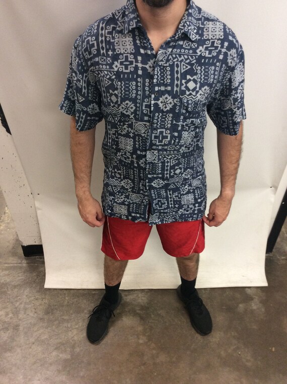 Vintage 90's Robert Stock Full Print All Over Blue