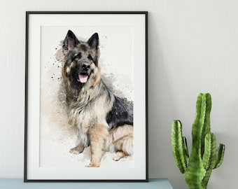 Custom Watercolour Effect Pet Portraits - Dog Portraits - Dog Gifts - Pet Art - Dog Art - Dog Portrait - Anniversary Gifts - Pet Gifts