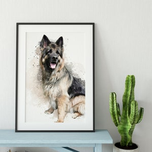 Aquarell-Effekt Hundeportraits Hundeportraits Hundegeschenke Tierkunst Hundeportrait Jahrestagsgeschenke Haustiergeschenke Bild 1