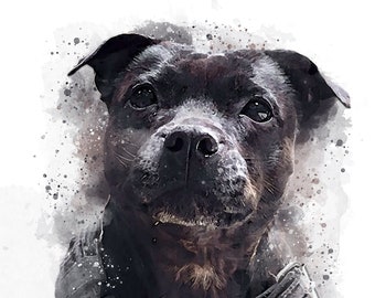 Custom Pet Portrait from Photo, Unique Pet Memorial